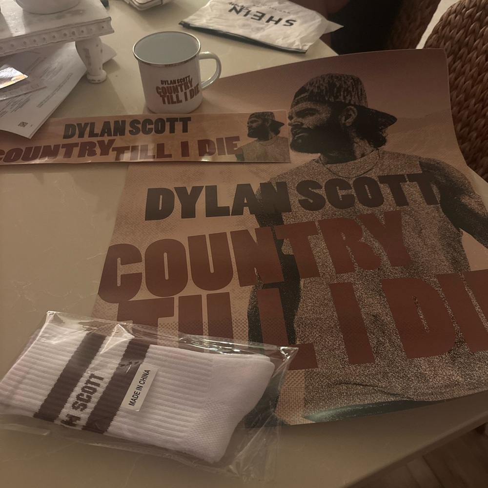 Dylan Scott Country Till I Die Poster and Socks